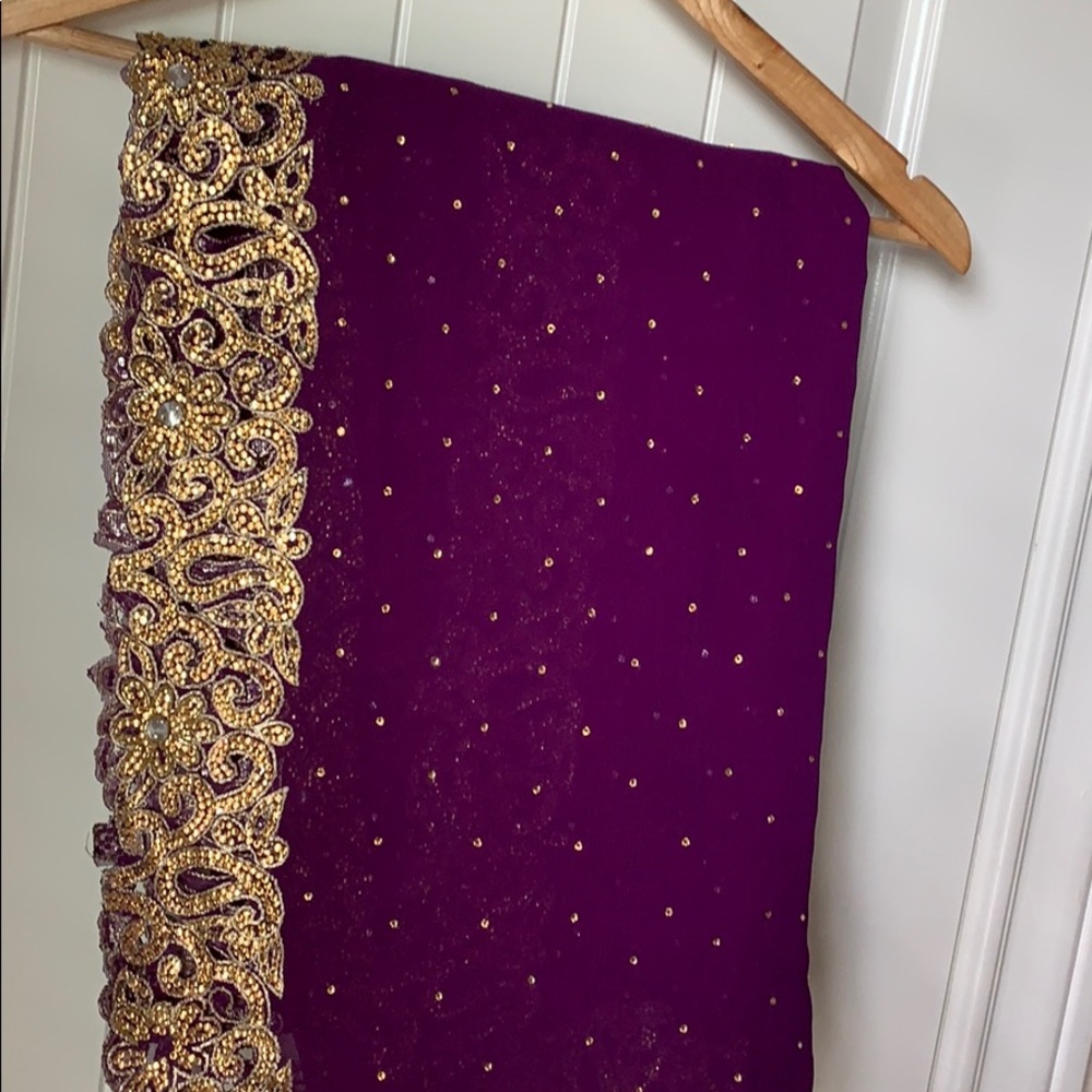 Purple and pink Saree